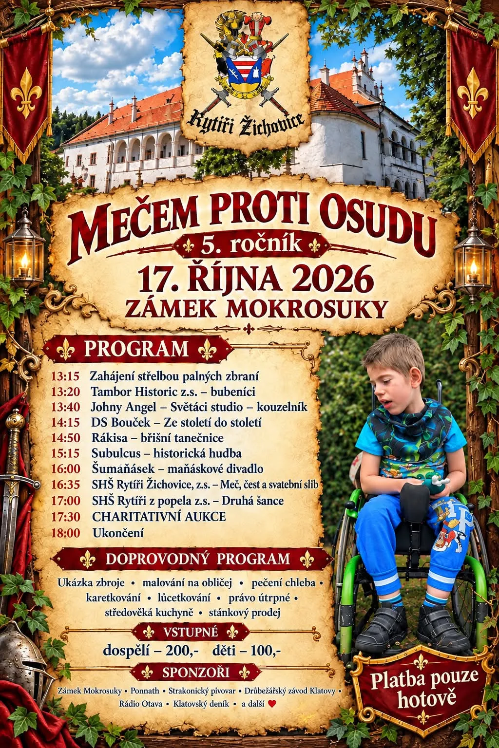 Leták — Charitativní akce Mečem proti osudu