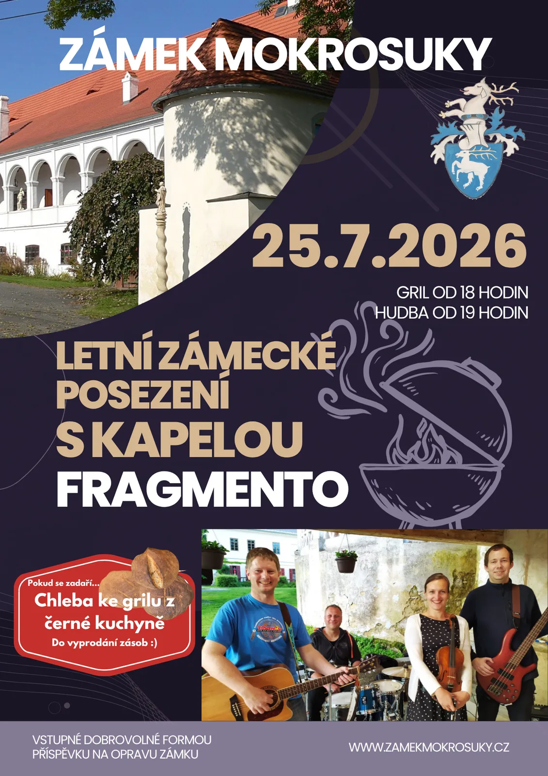 Leták — Letní posezení s kapelou Fragmento